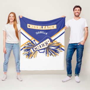 Cobertor De Velo Para um 📣 Cheerleader - Azul, Dourado e Branco 2