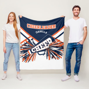Cobertor De Velo Para um 📣 Cheerleader - Azul Marinho, Laranja e