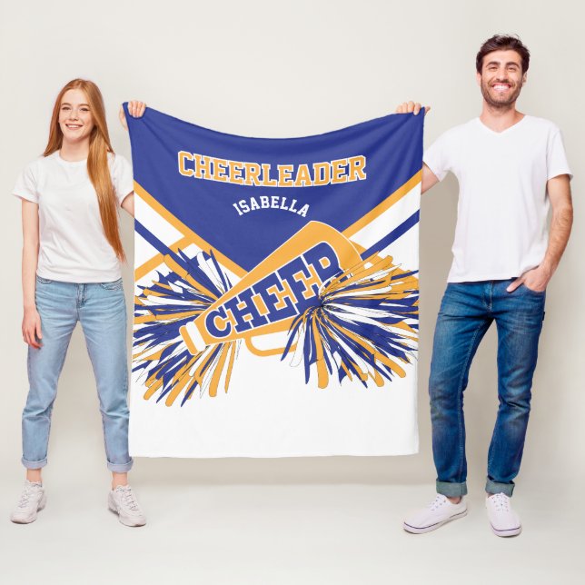 Cobertor De Velo Para um 📣 Cheerleader - Dourado, branco e azul (In Situ)