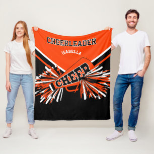 Cobertor De Velo Para um Cheerleader 📣 - Laranja, Preto e Branco