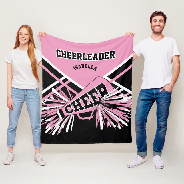 Cobertor De Velo Para um Cheerleader 📣- Rosa, Branco e Preto (In Situ)
