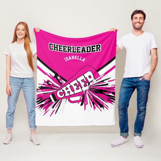 Cobertor De Velo Para um Cheerleader 📣 - Rosa quente, branco e pre (In Situ)