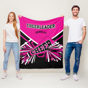 Cobertor De Velo Para um Cheerleader 📣 - Rosa quente, branco e pre