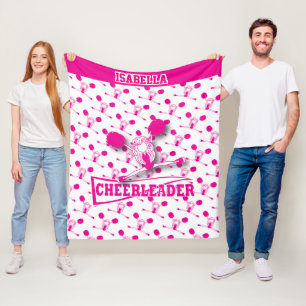 Cobertor De Velo Para um Cheerleader - Rosa quente e branco