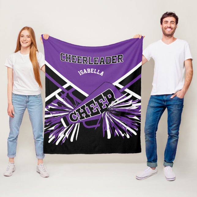 Cobertor De Velo Para um Cheerleader 📣 - Roxo, Branco e Preto (In Situ)