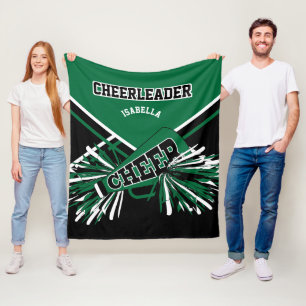 Cobertor De Velo Para um 📣 Cheerleader - Verde escuro, branco e 