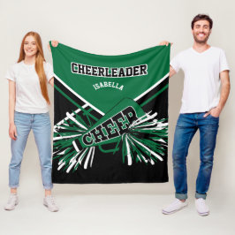 Cobertor De Velo Para um 📣 Cheerleader - Verde escuro, branco e pr