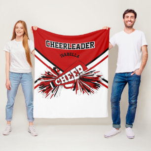 Cobertor De Velo Para um Cheerleader 📣 - Vermelho, Branco e Preto