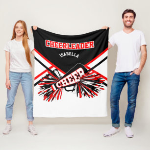Cobertor De Velo Para um Cheerleader 📣- Vermelho, Branco e Preto