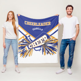 Cobertor De Velo Para uma Líder de Torcida 📣 - Azul, Dourado & Bra