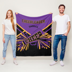 Cobertor De Velo Para uma líder de torcida 📣 - Roxo, Dourado e Pre