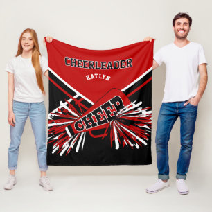 Cobertor De Velo Para uma líder de torcida - Vermelho, Preto e Bran