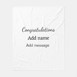 Cobertor De Velo Parabéns adicionam nome mensagem simples formando