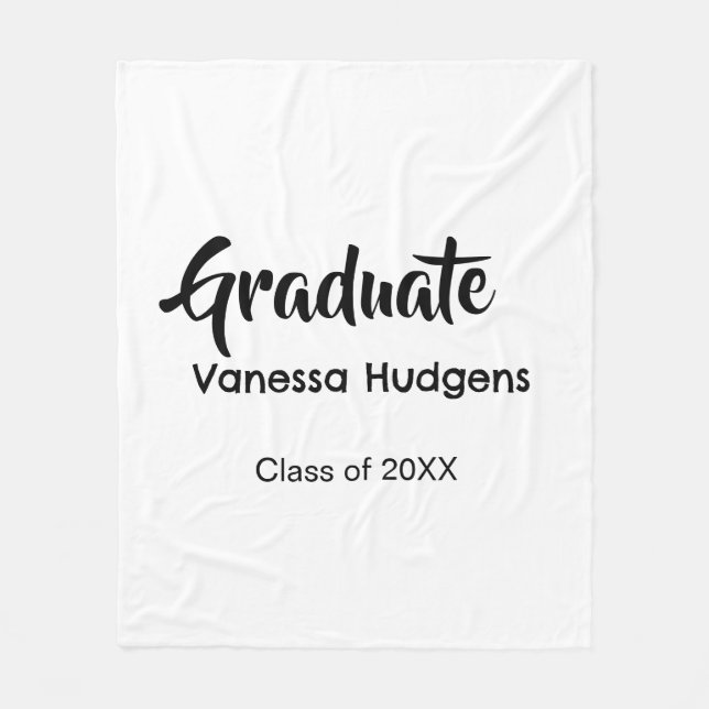 Cobertor De Velo Parabéns graduado nome data ano turma universidade (Frente)