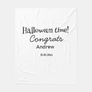 Cobertor De Velo Parabéns no Halloween adicionar nome data ano grad