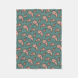 Cobertor De Velo Paramecia Paisley Biology Science Teal