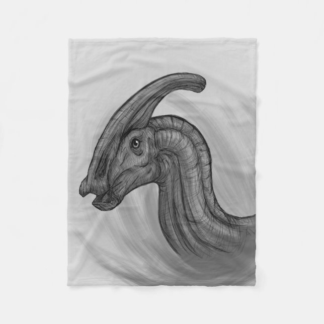 Cobertor De Velo Parasaurolophus Sketch (Frente)
