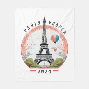 Cobertor De Velo Paris França 2024 Fleece Blankets, Torre Eiffel