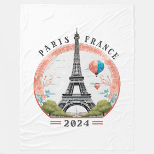 Cobertor De Velo Paris França 2024 Fleece Blankets, Torre Eiffel