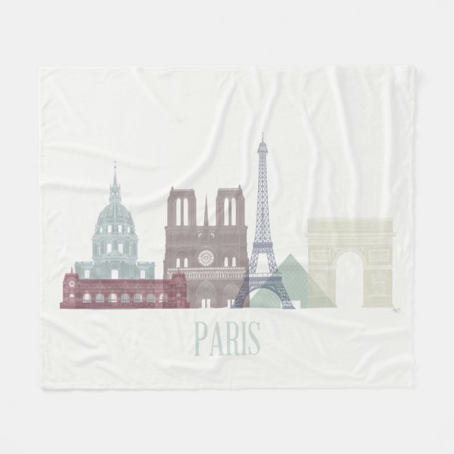 Cobertor De Velo Paris Skyline (Frente (Horizontal))
