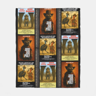 Cobertor De Velo Paródia de Cartaz de Filme Western