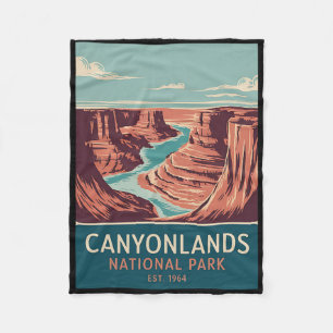 Cobertor De Velo Parque Nacional Canyonlands Camping Vintage Hiking