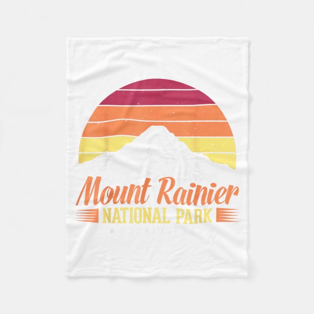 Cobertor De Velo Parque Nacional Mount Rainier Washington Retro (Frente)