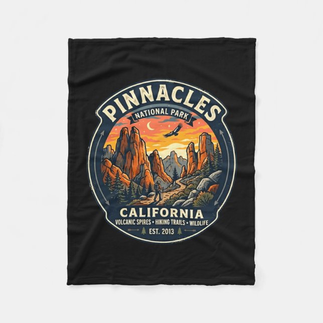 Cobertor De Velo parque nacional pinnacles california retro passeio (Frente)