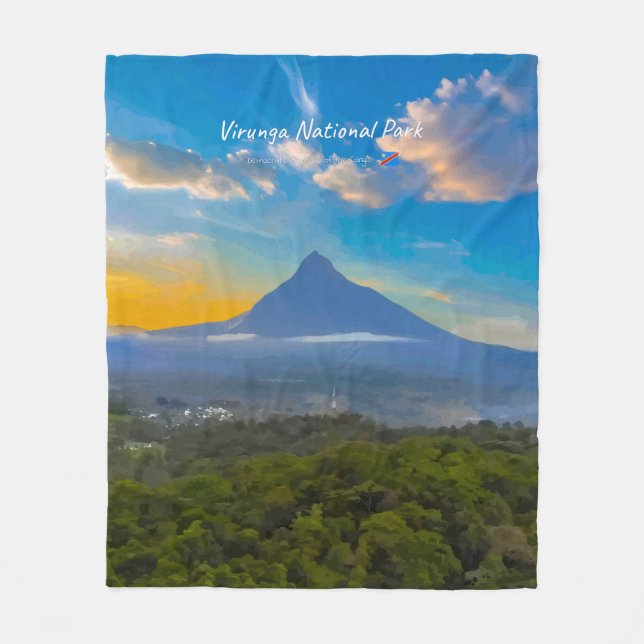 Cobertor De Velo Parque Nacional Virunga, RD Congo - Vulcão (Frente)