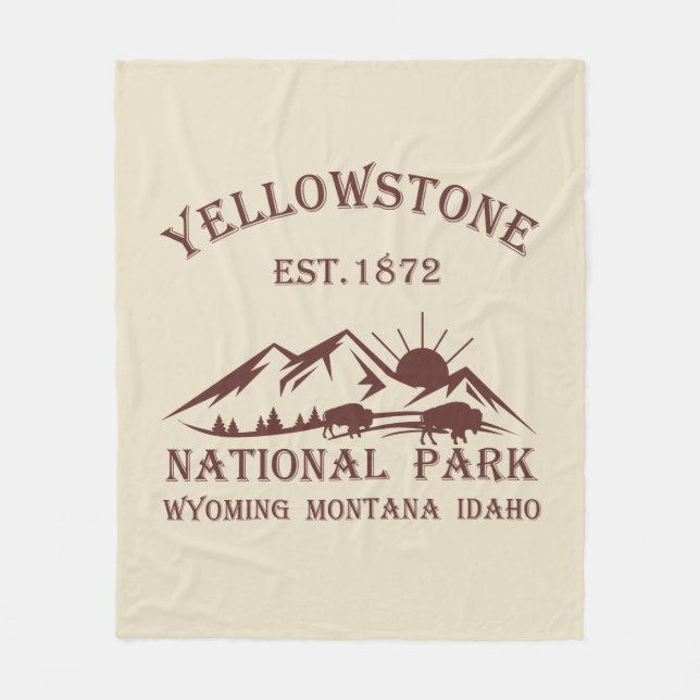 Cobertor De Velo Parque Nacional Yellowstone Vintage (Frente)