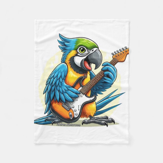 Cobertor De Velo Parrot Rock Music (Frente)