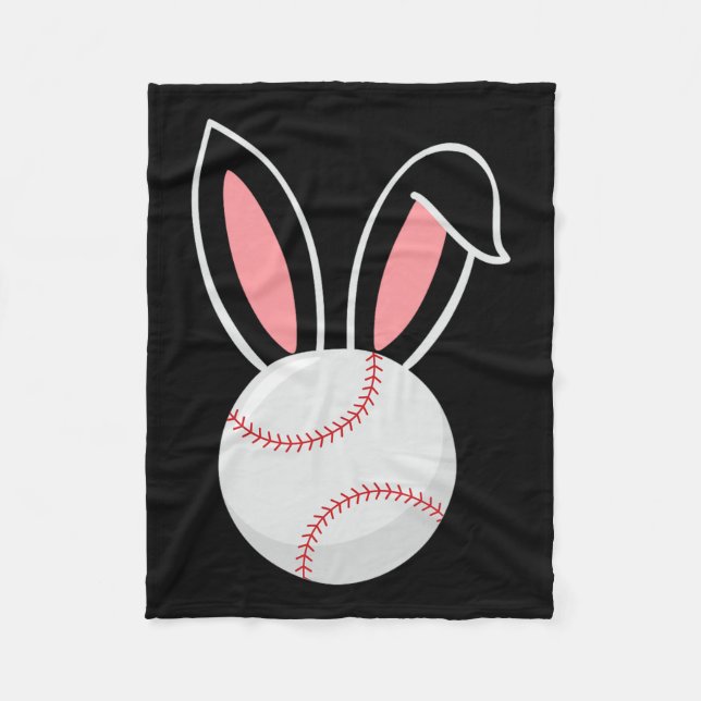 Cobertor De Velo Páscoa Baseball Bunny Ears Diversão Páscoa do Vent (Frente)