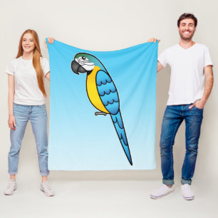 Cobertor De Velo Pássaro De Papagaio-Pó Azul E Amarelo