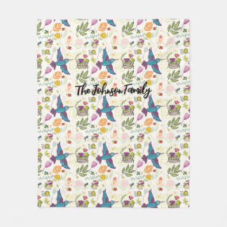 Cobertor De Velo Pássaro e Sucultos Personalizados para Presente em