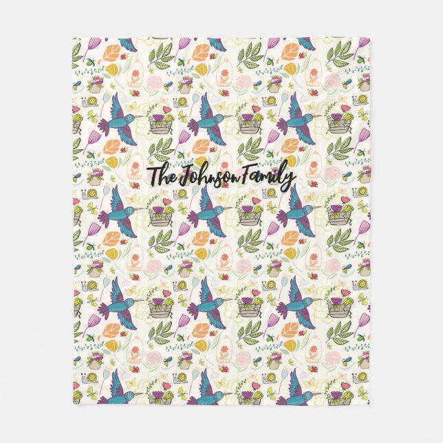 Cobertor De Velo Pássaro e Sucultos Personalizados para Presente em (Frente)