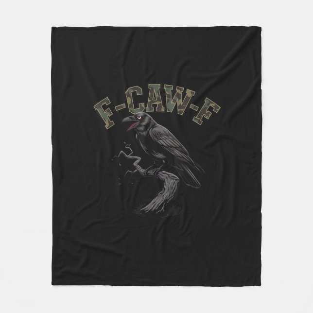 Cobertor De Velo Pássaro Engraçado Corvo F-Caw-F (Frente)