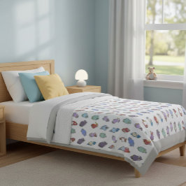 Cobertor De Velo Pássaros de Cartoon Whimsical Jogam Cobertura