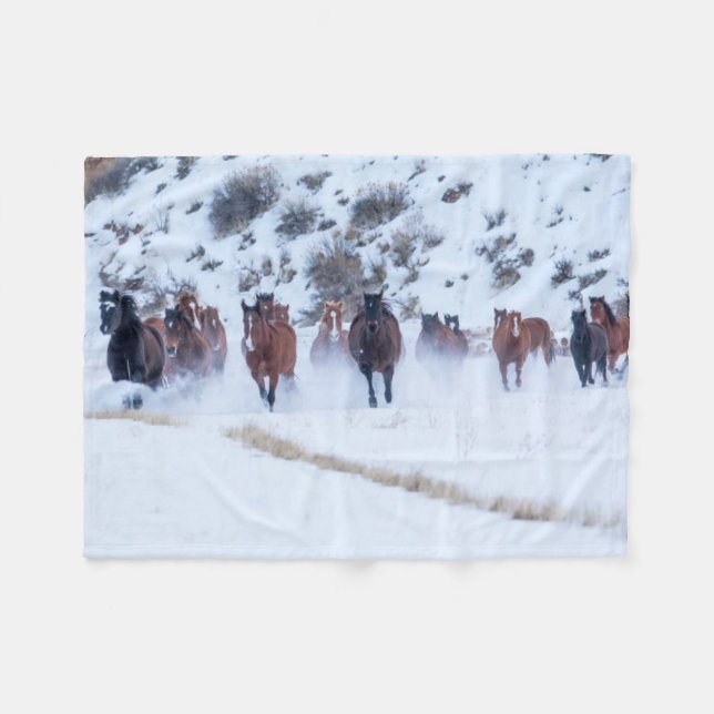 Cobertor De Velo Passeio de Cavalo Cowboy | Hideout Ranch Shell, Wy (Frente (Horizontal))