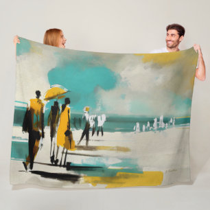 Cobertor De Velo Passeio Ensolarado – Figuras Abstratas em Luz Aber