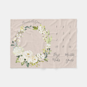 Cobertor De Velo Passo Floral Cor-de-Rosa Esbranquiçada Passo Beb