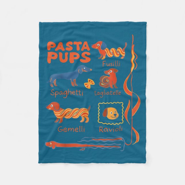 Cobertor De Velo Pasta P Dog Funny Dachshund Dog Pasta Foodie Dog S (Frente)