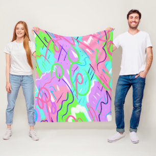Cobertor De Velo Pastel Abstrato Pop