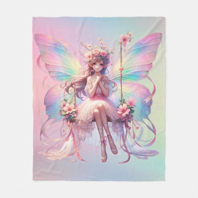Cobertor De Velo Pastel Ballerina Fairy Princess Girls (Frente)