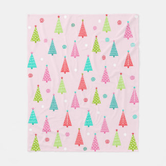 Cobertor De Velo Pastel Christmas Trees Fleece Blanket