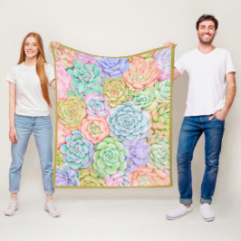 Cobertor De Velo Pastel Colorido de Aquarela Suculta