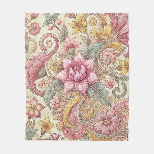 Cobertor De Velo Pastel Cor-de-rosa Amarelo Boho Batik Floral