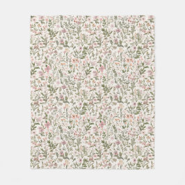 Cobertor De Velo Pastel Elegante Roxo \ Flores selvagens cor-de-ros