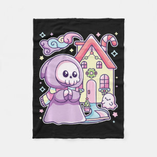 Cobertor De Velo Pastel Gótico Grim Reaper Xmas Halloween Fácil Cos