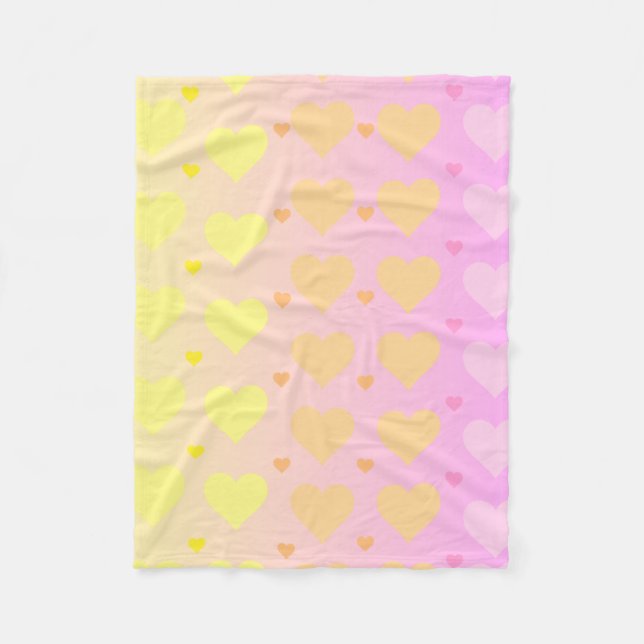 Cobertor De Velo pastel gradient heart blanket (Frente)