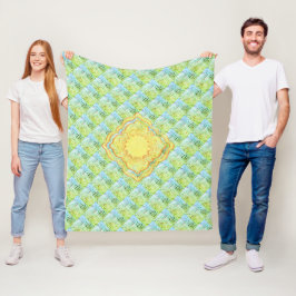 Cobertor De Velo Pastel Greens e Medalhões Ouro